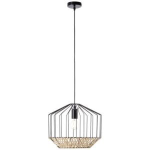 Pendelleuchte 155 x 37 cm Braun Bambus Pendellampe Eckig Natürlich Boho Harmo...