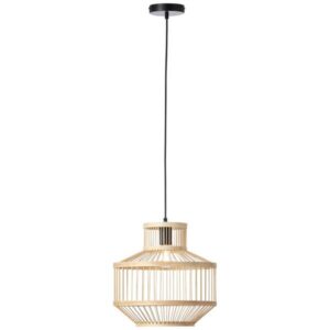 Pendelleuchte 120 x 35 cm Braun Bambus Pendellampe Sonderform Natürlich Boho ...