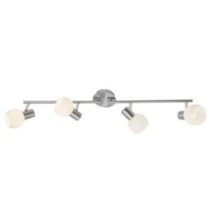 Deckenleuchte 16 x 78 cm Metallic Glas Deckenlampe Kugel Landhaus Basic Harmo...
