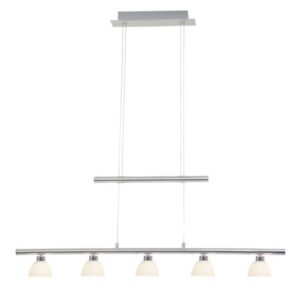 LED Pendelleuchte 90 x 8.5 x 98 cm Metallic Glas Pendellampe Kegel Lichtfarbe...