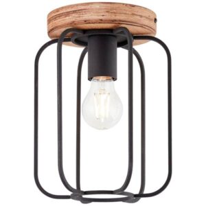 Deckenleuchte 27 x 20 cm Braun Holz Deckenlampe Vintage Antik Harmonisch