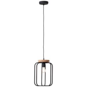 Pendelleuchte 130 x 25 cm Braun Holz Pendellampe Vintage Antik Harmonisch