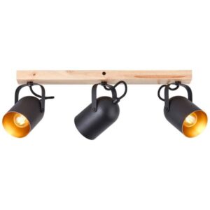 Deckenleuchte 17.5 x 8 x 57.5 cm Gold Holz Deckenlampe Natürlich Glamour Harm...