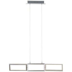 LED Pendelleuchte 127 x 9 x 80.5 cm Metallic Metall Pendellampe Eckig Lichtfa...