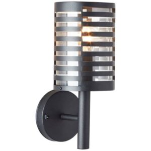 Wandleuchte 30.5 x 16.2 x 12.7 cm Schwarz Metall Wandlampe Modern Harmonisch