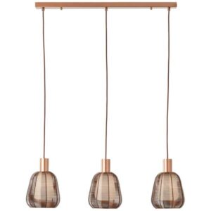 Pendelleuchte 120 x 18 x 85 cm Braun Metall Pendellampe Modern Harmonisch