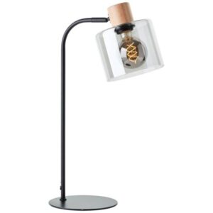 Tischleuchte 50 x 27 x 18 cm Braun Glas Tischlampe Modern Rauchglas Harmonisch