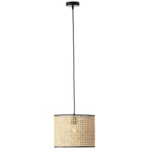 Pendelleuchte 174 x 30 cm Beige Rattan Pendellampe Zylindrisch Natürlich Boho...