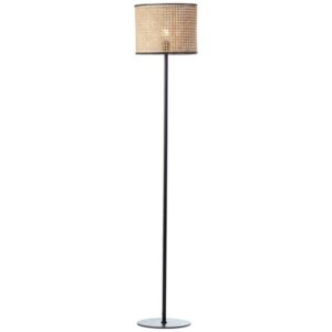 Stehleuchte 154 x 30 cm Beige Rattan Stehlampe Zylindrisch Natürlich Boho Har...
