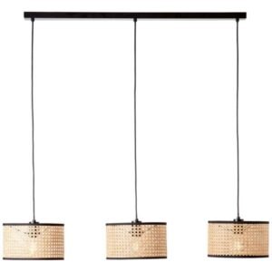 Pendelleuchte 120 x 25 x 110 cm Beige Rattan Pendellampe Natürlich Boho Harmo...