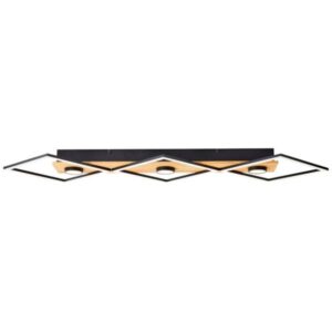 LED Deckenleuchte 6.7 x 35.4 x 106.1 cm Braun Holz Deckenlampe Eckig Lichtfar...