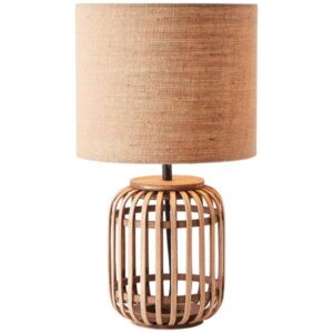 Tischleuchte 42.5 x 24 cm Braun Bambus Tischlampe Natürlich Boho Harmonisch