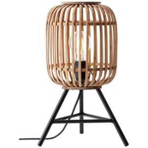 Tischleuchte 41 x 26 x 26 cm Braun Bambus Tischlampe Zylindrisch Natürlich Bo...