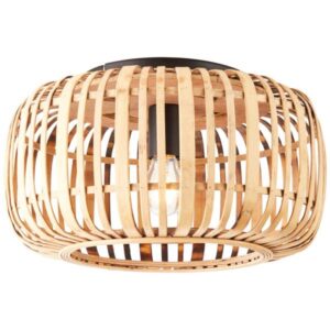 Deckenleuchte 22.9 x 40 cm Braun Bambus Deckenlampe Zylindrisch Natürlich Boh...