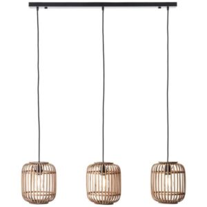 Pendelleuchte 130 x 21.5 x 105 cm Braun Bambus Pendellampe Zylindrisch Natürl...