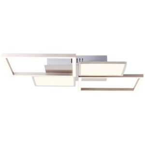 LED Deckenleuchte 6 x 51 x 51 cm Metallic Metall Deckenlampe Modern Lichtfarb...