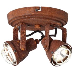 Deckenleuchte 13.5 x 16.5 cm Braun Metall Deckenlampe Kegel Vintage Industria...