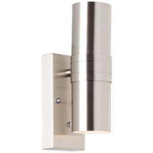 LED Wandleuchte 21.5 x 10.8 x 7 cm Silber Metall Wandlampe Zylindrisch Modern...
