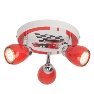LED Deckenleuchte 11 x 14.5 x 31 cm Rot Metall Deckenlampe Kegel Jung Lichtfa...