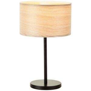 Tischleuchte 41 x 25 cm Schwarz Metall Tischlampe Natürlich Boho Harmonisch