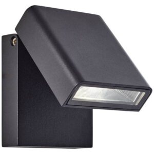 LED Wandleuchte 15.5 x 13.5 x 10.5 cm Schwarz Metall Wandlampe Eckig Lichtfar...
