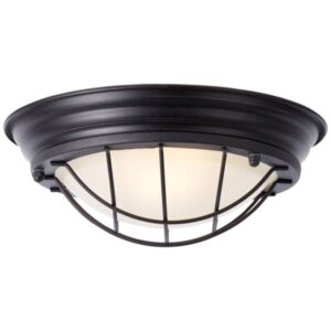 Deckenleuchte 10 x 29 cm Schwarz Metall Deckenlampe Rund Vintage Industrial H...
