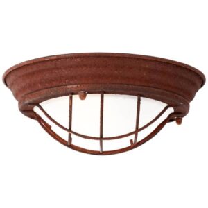 Deckenleuchte 10 x 29 cm Braun Metall Deckenlampe Rund Vintage Industrial Har...