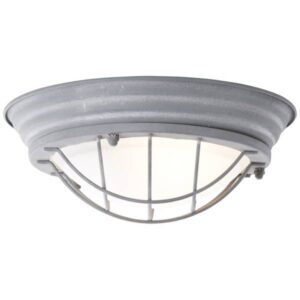 Deckenleuchte 10 x 29 cm Grau Metall Deckenlampe Rund Vintage Industrial Harm...