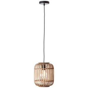 Pendelleuchte 130 x 21.5 cm Braun Metall Pendellampe Zylindrisch Natürlich Bo...