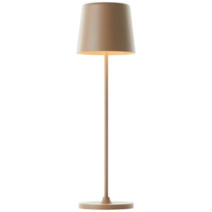 LED Tischleuchte 37 x 10 cm Braun Metall Tischlampe Modern Basic Lichtfarbe: ...