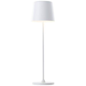 LED Tischleuchte 37 x 10 cm Weiss Metall Tischlampe Modern Basic Lichtfarbe: ...