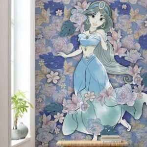 Komar Fototapete Disney Jasmin Colored Flowers 280 x 200 cm Digitaldrucktapet...