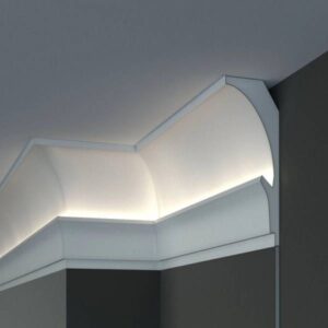 Elite Decor Lichtleiste KD202 | Polystyrol 150 x 90 x 1150 mm Weiß Styropor D...