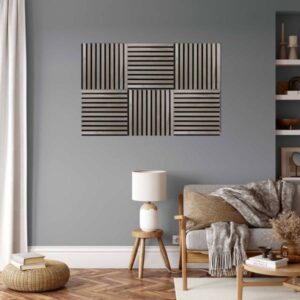 PROVISTON Akustik Wandpaneel 400 x 400 x 21 mm | Eiche hell MDF Akustik 3D Pa...