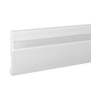 PROVISTON Licht Sockelleiste Kunststoff Weiß | 15 x 100 x 2000 mm moderne Lic...