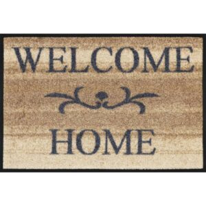 Fussmatte Welcome Home beige Schmutzfangmatte waschbar versch. Größen wash+dr...