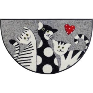 Fussmatte Round Cat Trio 85 x 50 cm Schmutzfangmatte waschbar wash+dry Design...