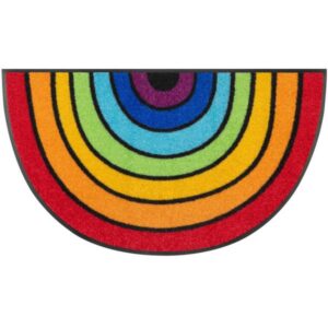 Fussmatte Round Rainbow 85 x 50 cm Schmutzfangmatte waschbar wash+dry Design ...